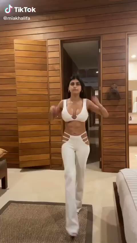 Mia Khalifa Dances in Revealing White Cutout Outfit