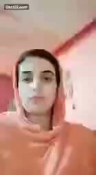 Arab Hijab Girl Records Orange Scarf Selfie