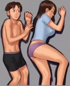 Curvy Brunette Twerks Big Ass in Cartoon Scene