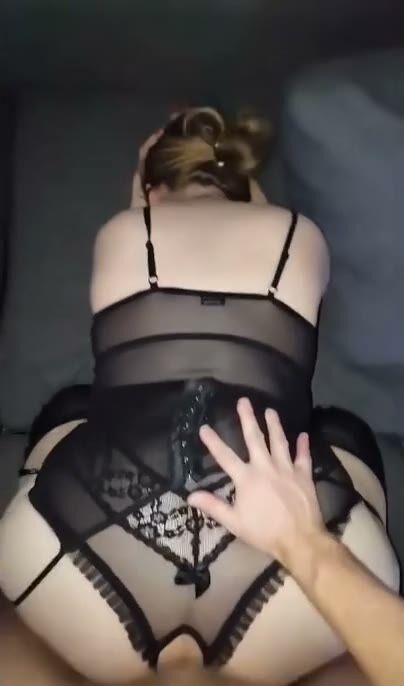 Curvy Blonde Lingerie Doggystyle
