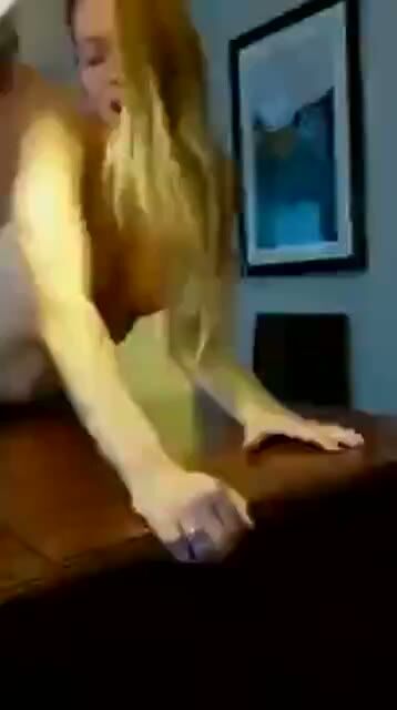 Blonde Babe Bent Over Table Doggystyle Fuck