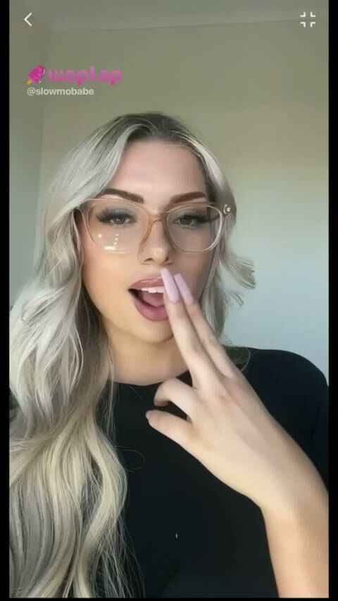 Blonde Glasses Babe Teases Blowjob with Tongue