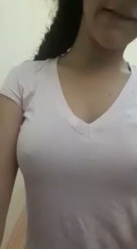 Busty Asian Teen Shows Big Tits in Tight Shirt