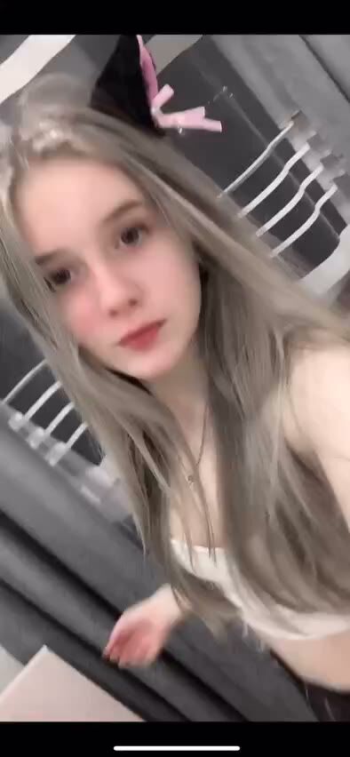 Petite Blonde Teen Bedroom Selfie Close Up