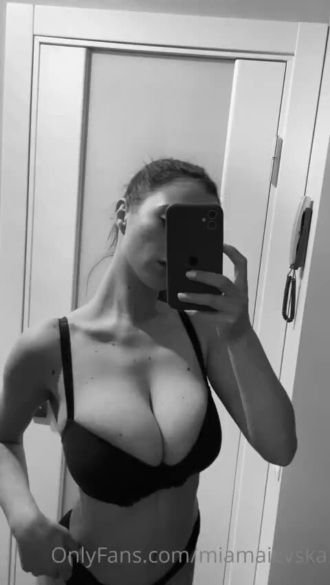 Busty Athletic Brunette Shows Big Tits in Lingerie