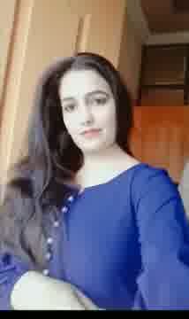 Brunette Amateur in Blue Dress Selfie Video