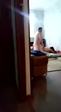 Bald Man Fucks Brunette in Amateur Bedroom Sex