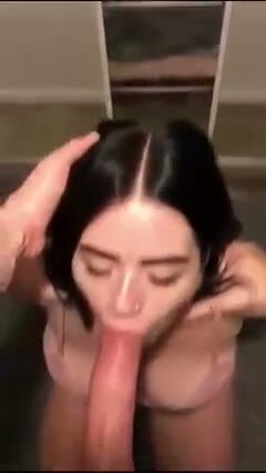 Tattooed Brunette Sloppy POV Blowjob