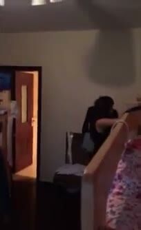 Brunette Lesbians Bedroom Breast Play