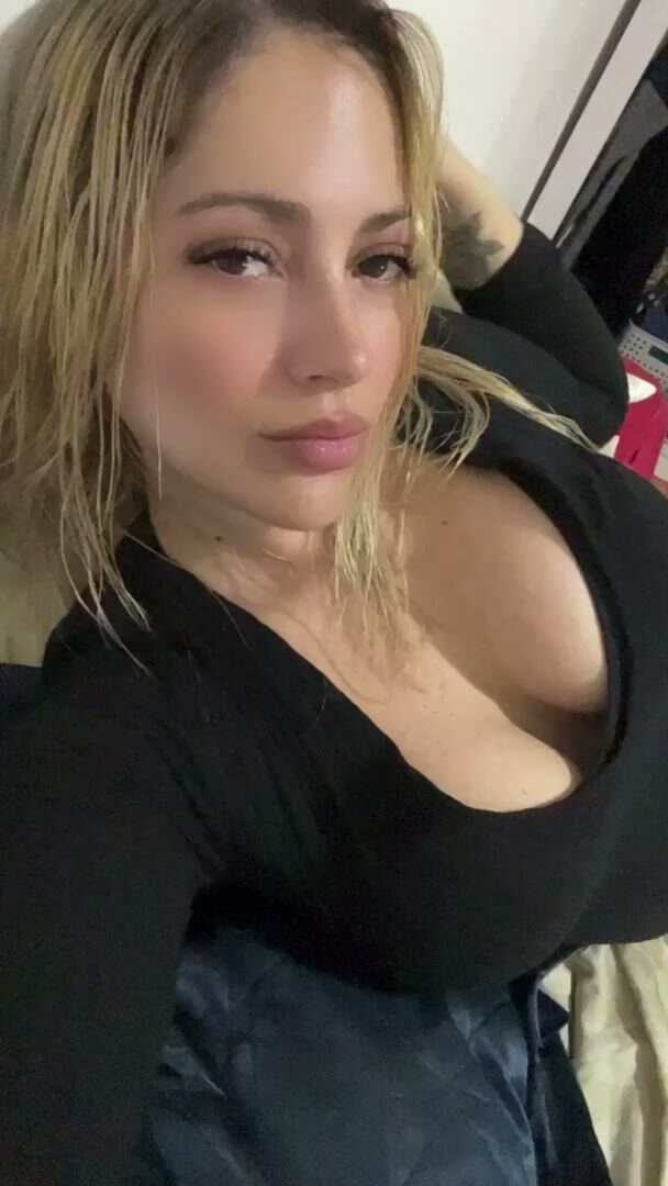 Busty Blonde Big Tits Bedroom Tease