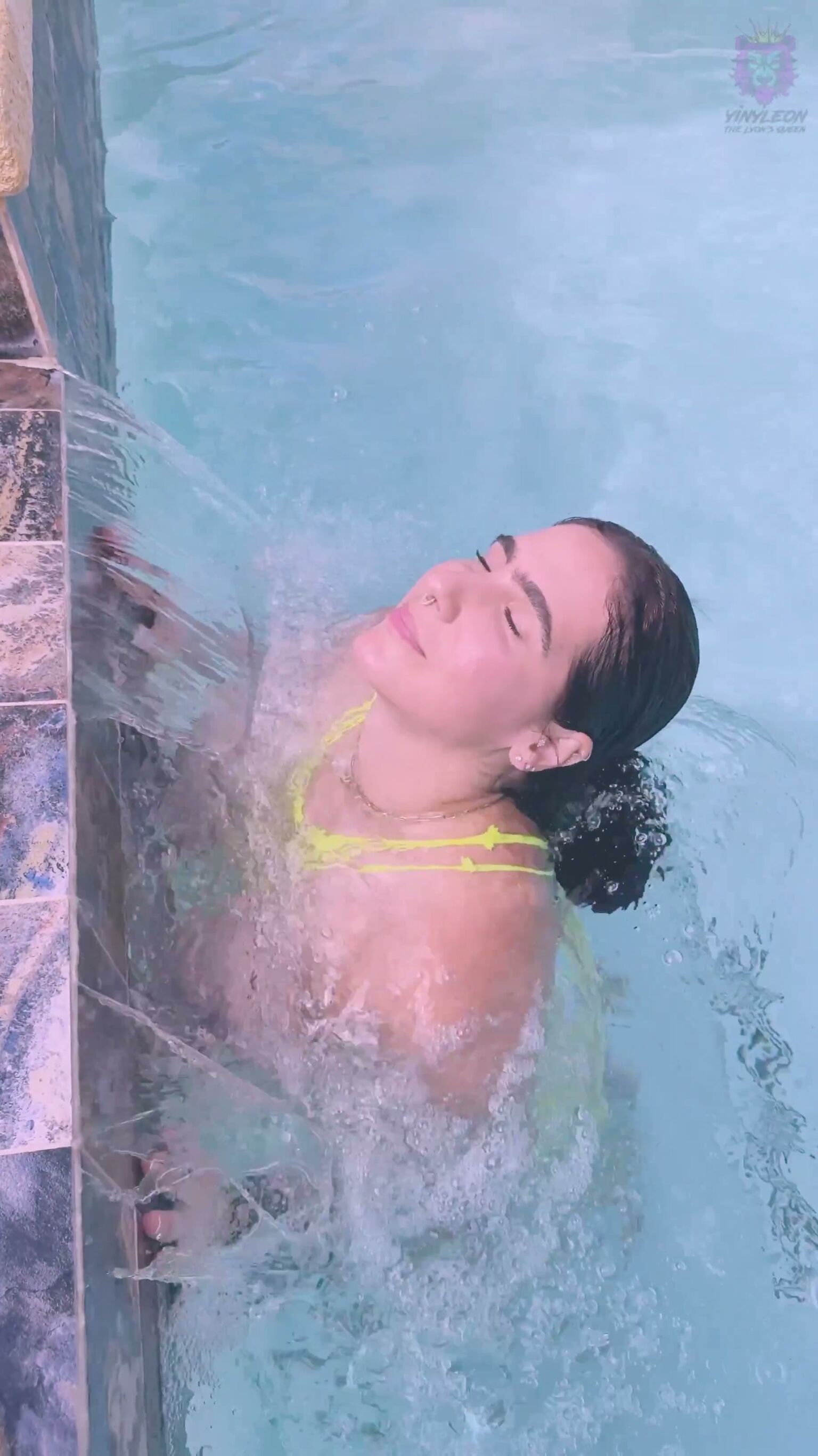 Busty Brunette Takes Big Cock Poolside