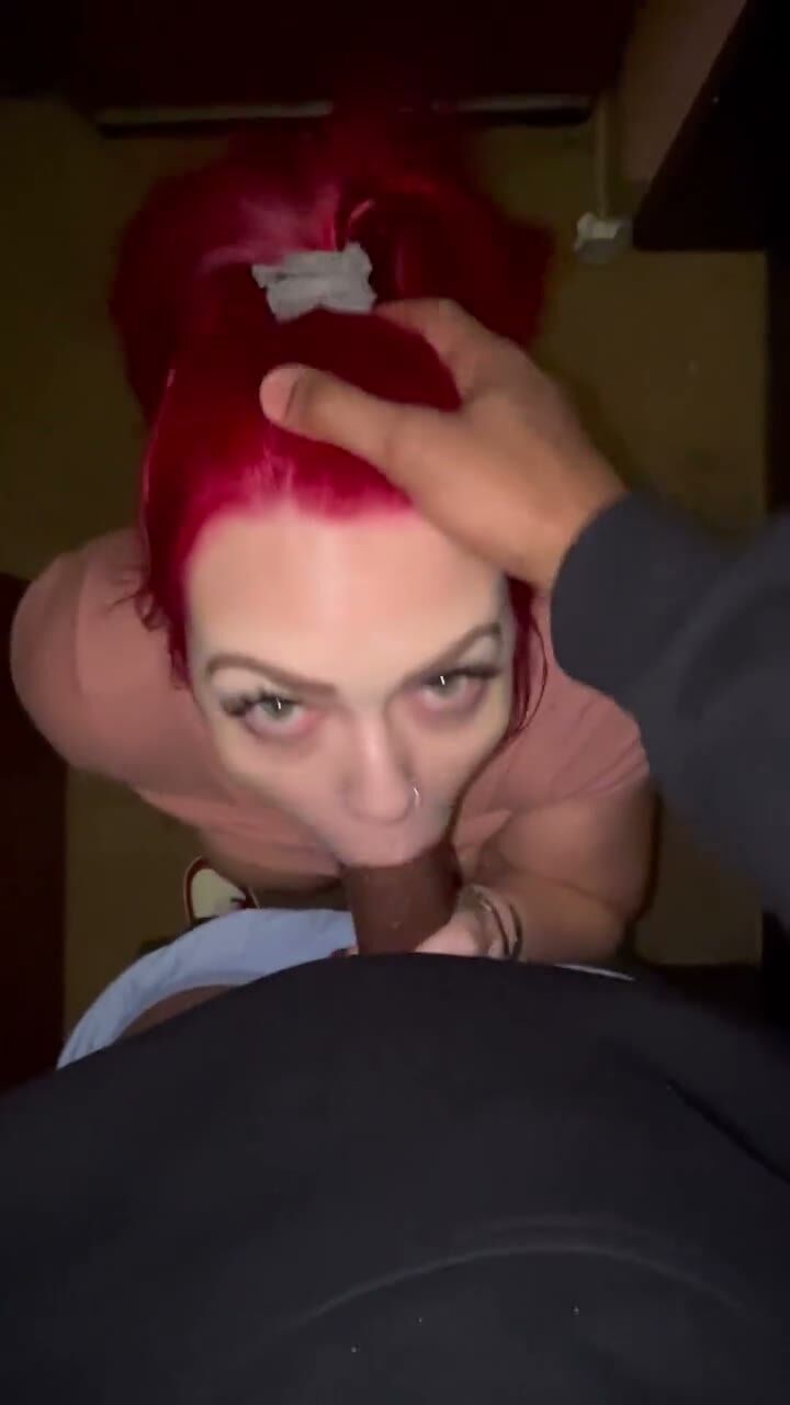 Redhead Gives Sloppy POV Blowjob