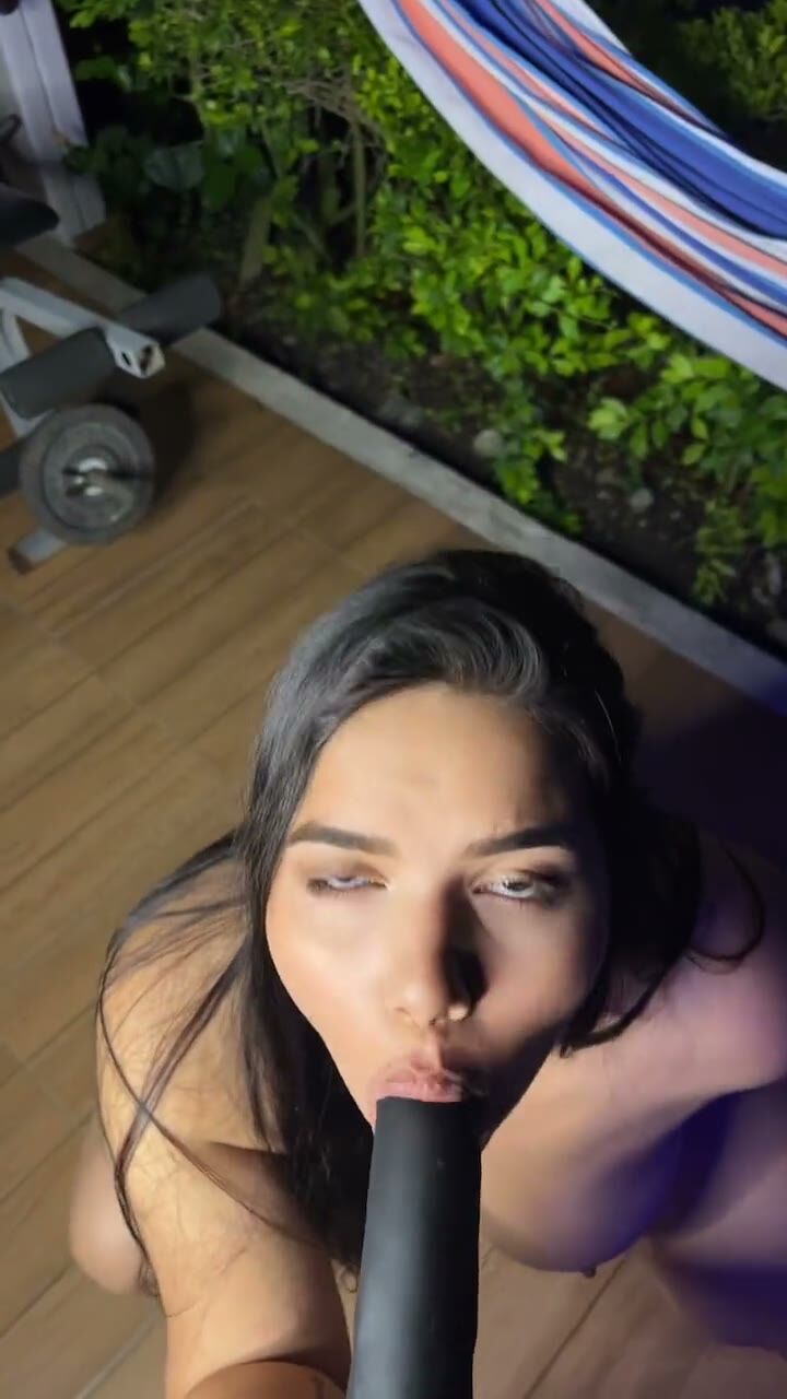 Latina Brunette POV Dildo Blowjob